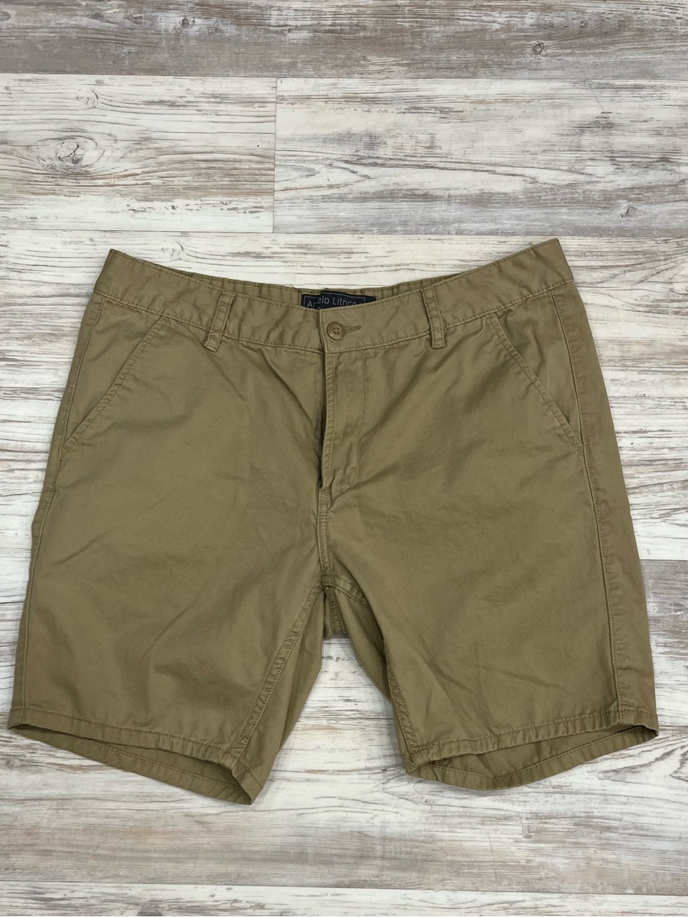 Angelo Litrico Men's Khaki Flat-Front Chino Shorts